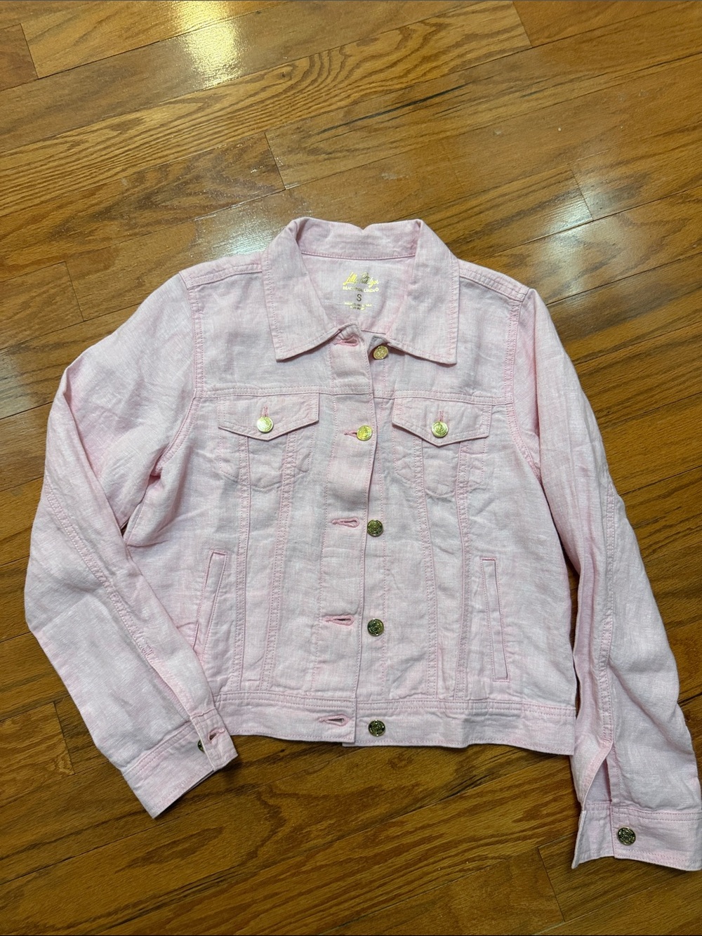 Lilly Pulitzer Light Pink Denim Trucker Jacket